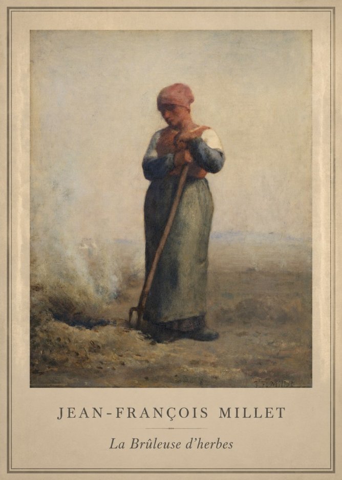 Jean-François Millet La Brûleuse D'herbes No1 - Poster