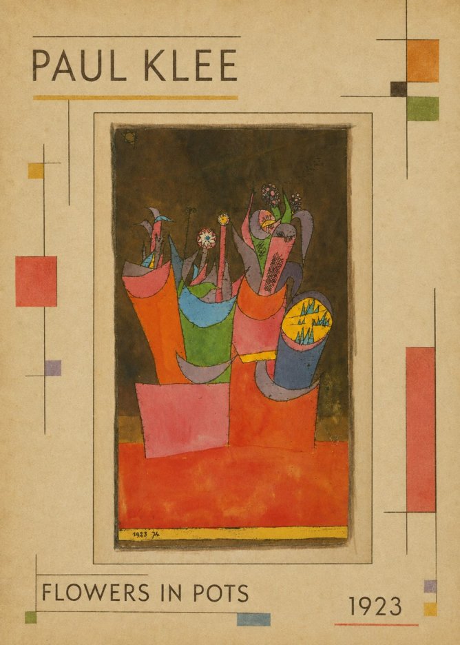 Paul Klee Flowers in Pots No1 - Poster