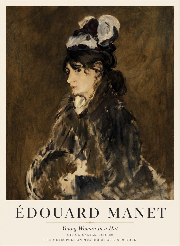 Édouard Manet Young Woman in a Hat I No2 - Poster