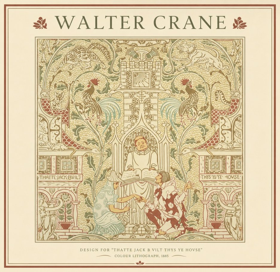 Walter Crane Design for "Thatte Jack B Vilt Thys Ye Hovse" No1 - Poster