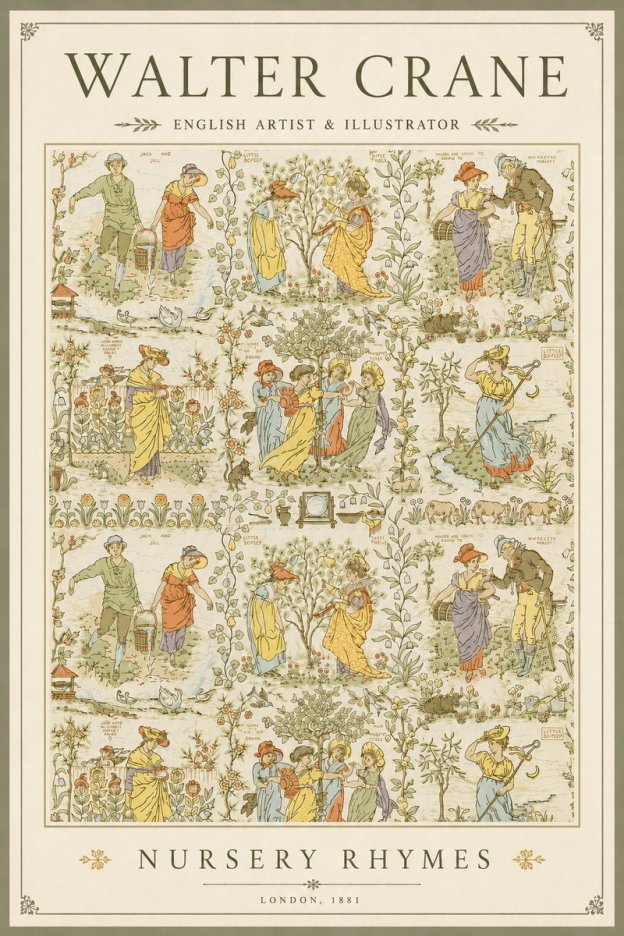 Walter Crane Nursery Rhymes No3 - Poster