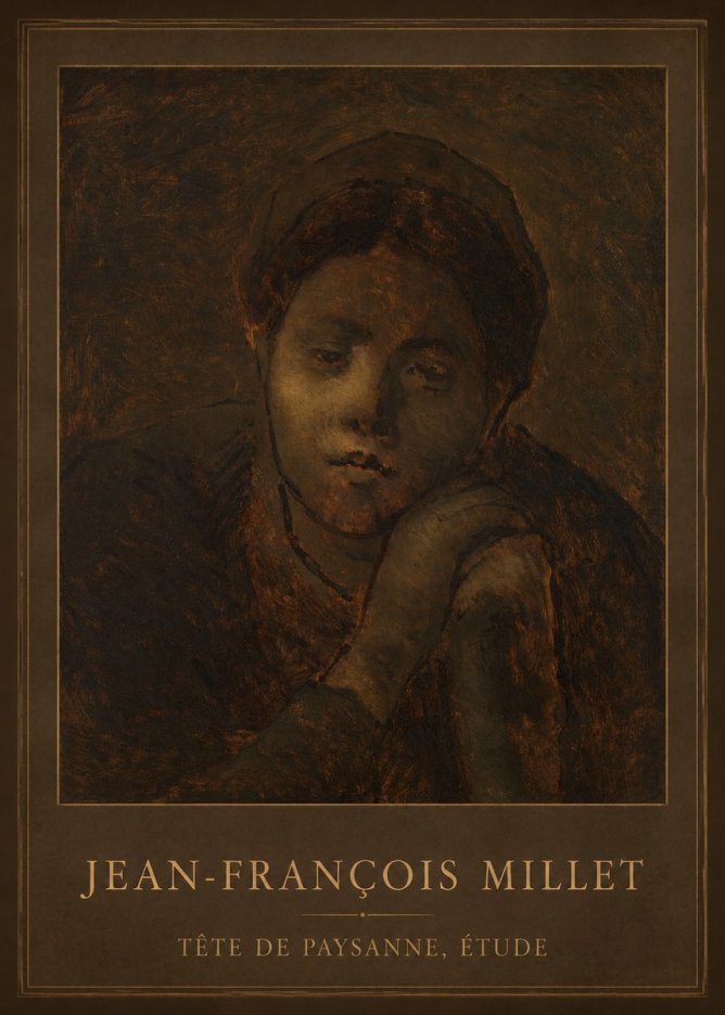 Jean-François Millet Tête De Paysanne, Étude No2 - Poster