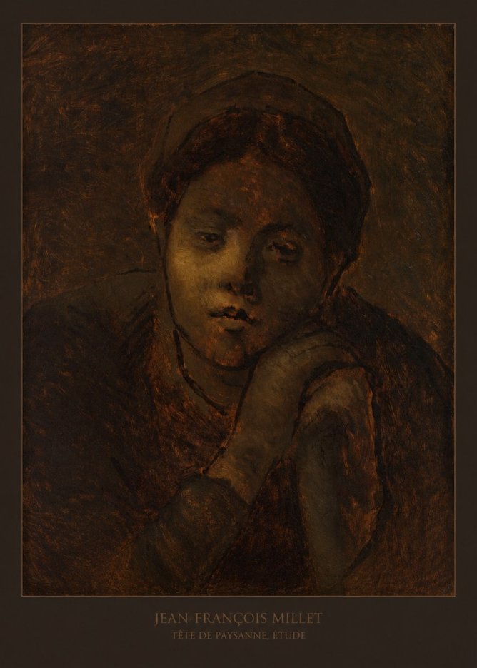 Jean-François Millet Tête De Paysanne, Étude No6 - Poster