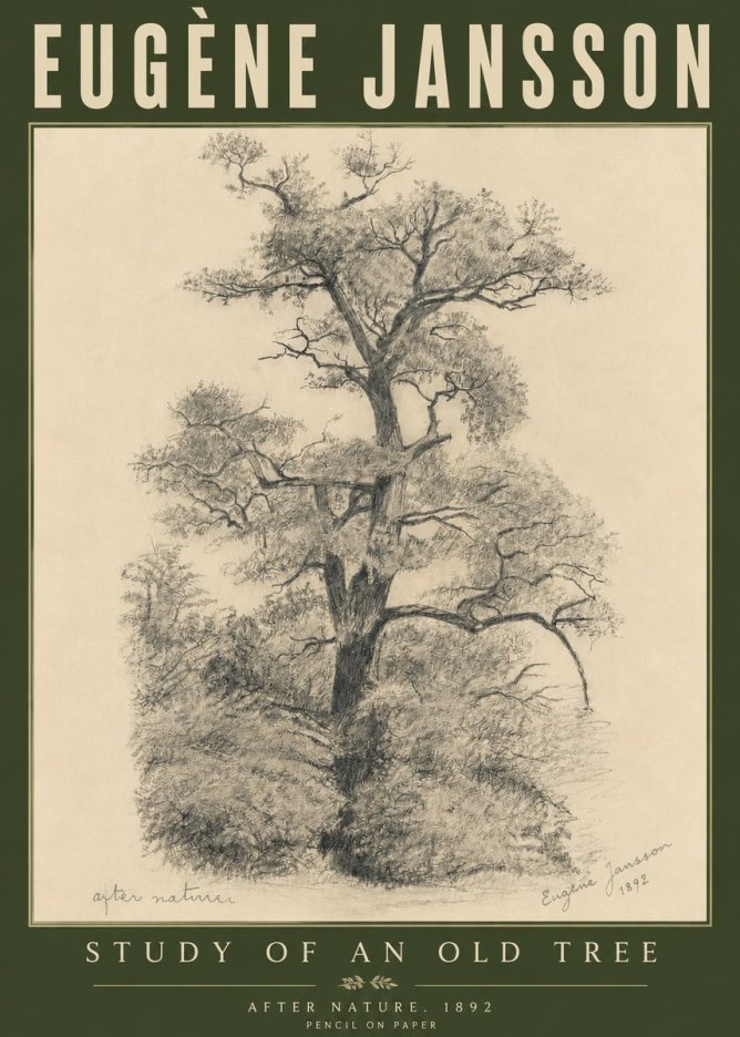 Eugène Jansson Study of an Old Tree No6 - Poster