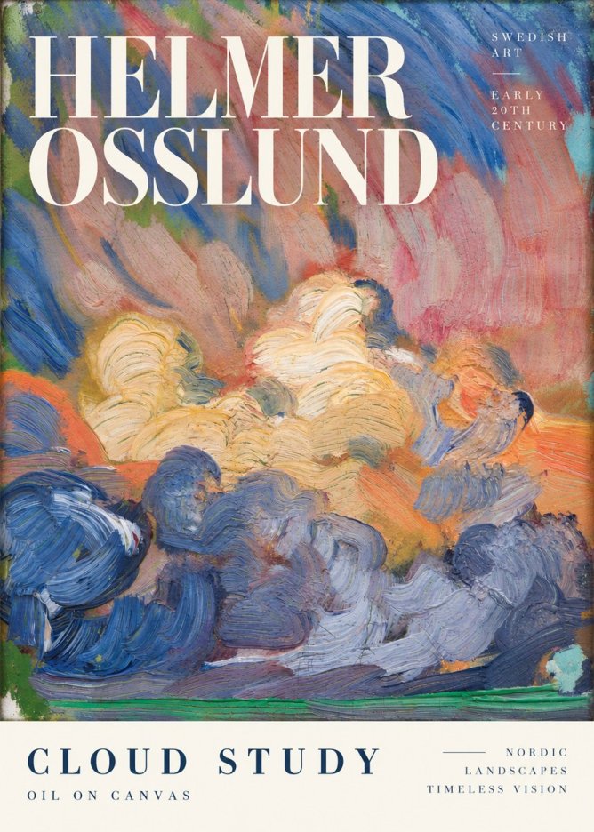 Helmer Osslund Sunset Clouds No4 - Poster