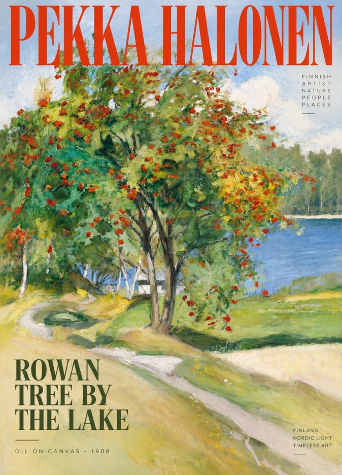 Pekka Halonen Rowan Tree by the Lake No2 - Poster