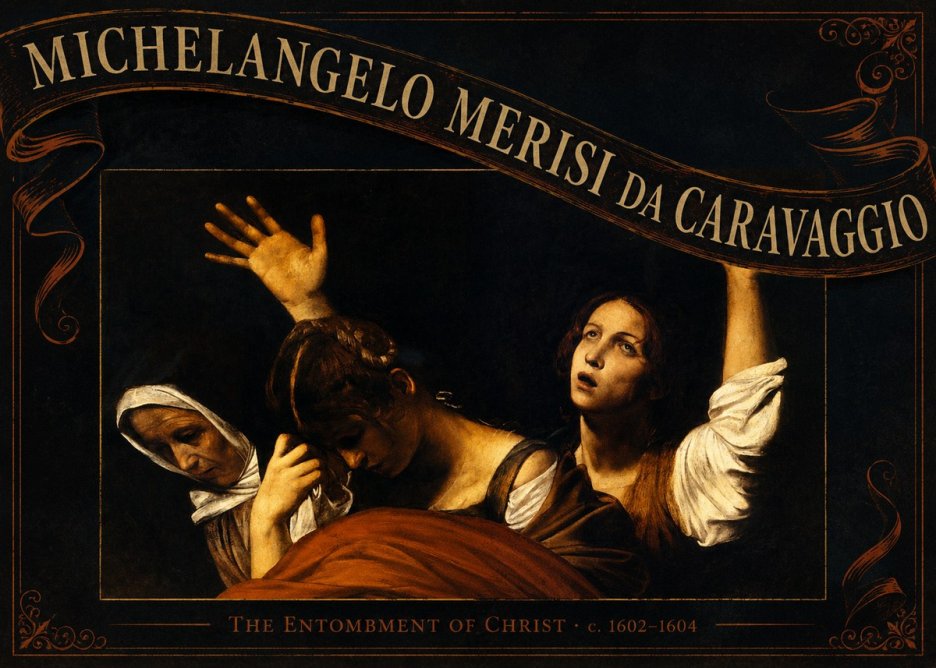 Michelangelo Merisi da Caravaggio The Entombment of Christ I No6 - Poster