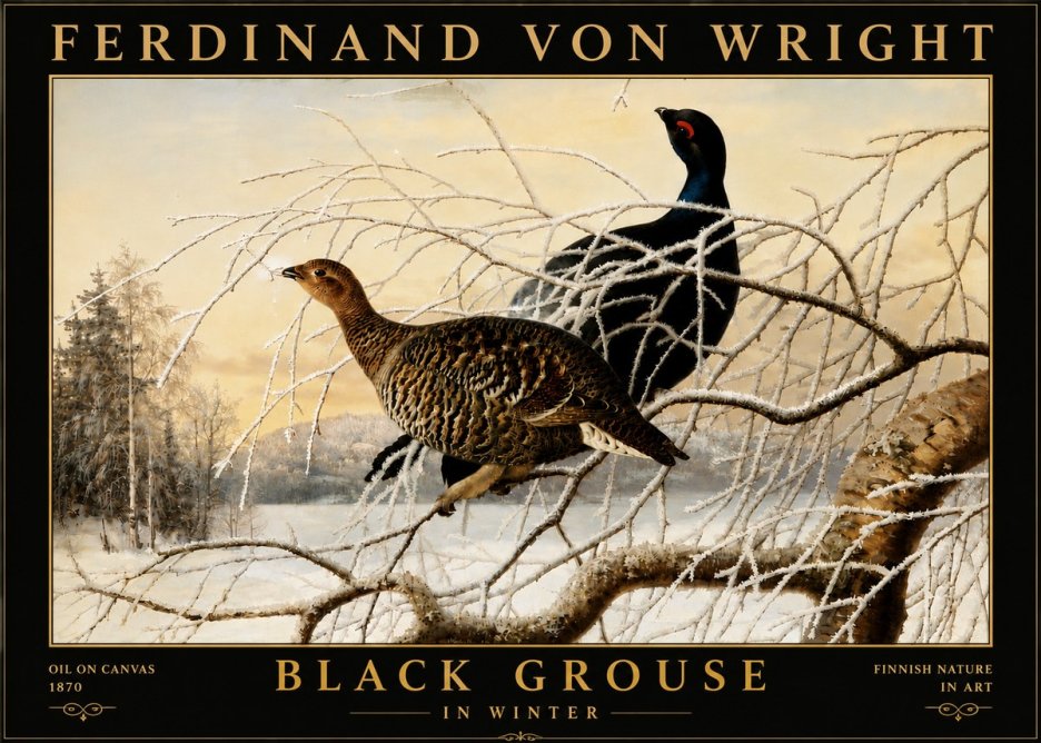 Ferdinand von Wright Black Grouse in Winter No6 - Poster
