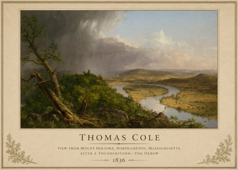 Thomas Cole View from Mount Holyoke, Northampton, Massachusetts, After a Thunderstorm—the Oxbow II No2 - Poster
