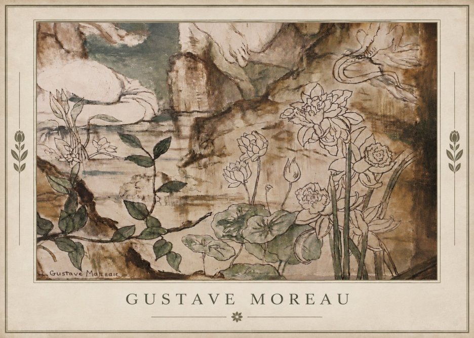 Gustave Moreau Floral Study No4 - Poster