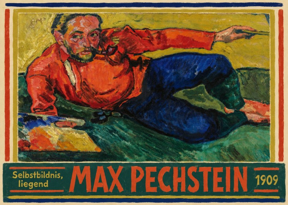 Max Pechstein Selbstbildnis, Liegend No6 - Poster