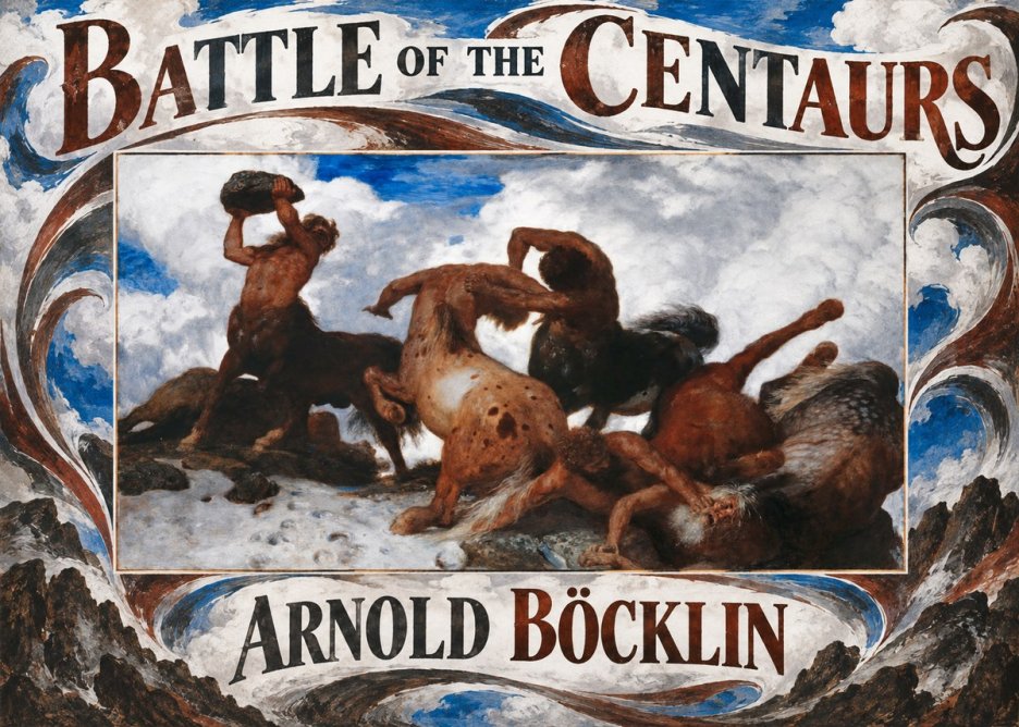 Arnold Böcklin Battle of the Centaurs No5 - Poster