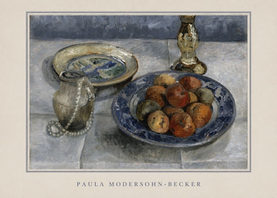 Paula Modersohn-Becker Still Life with Candlestick, Pitcher, and Fruit No4 - Poster