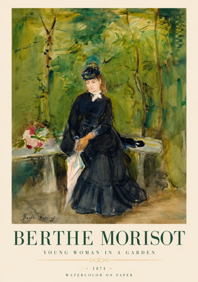 Berthe Morisot The Woman in Black (Jeanne Pontillon) No6 - Poster