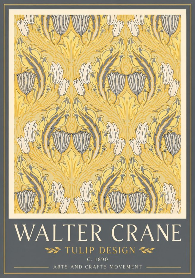 Walter Crane Tulip Design II No4 - Poster