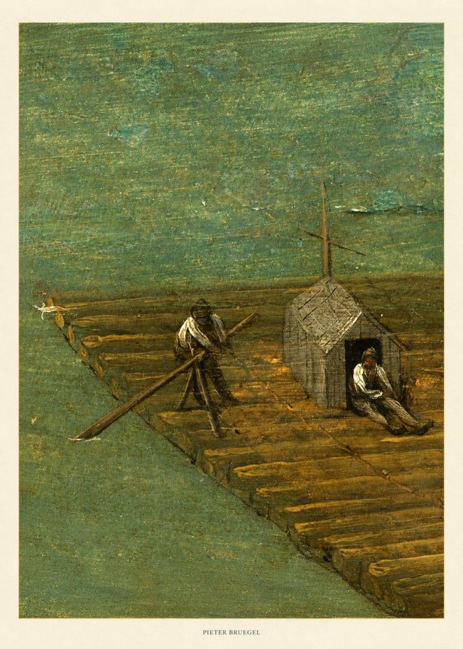 Pieter Bruegel Two Men on a Raft No5 - Poster