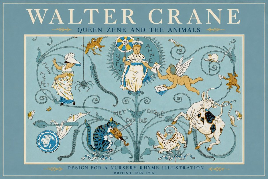 Walter Crane Queen Zene and the Animals No2 - Poster