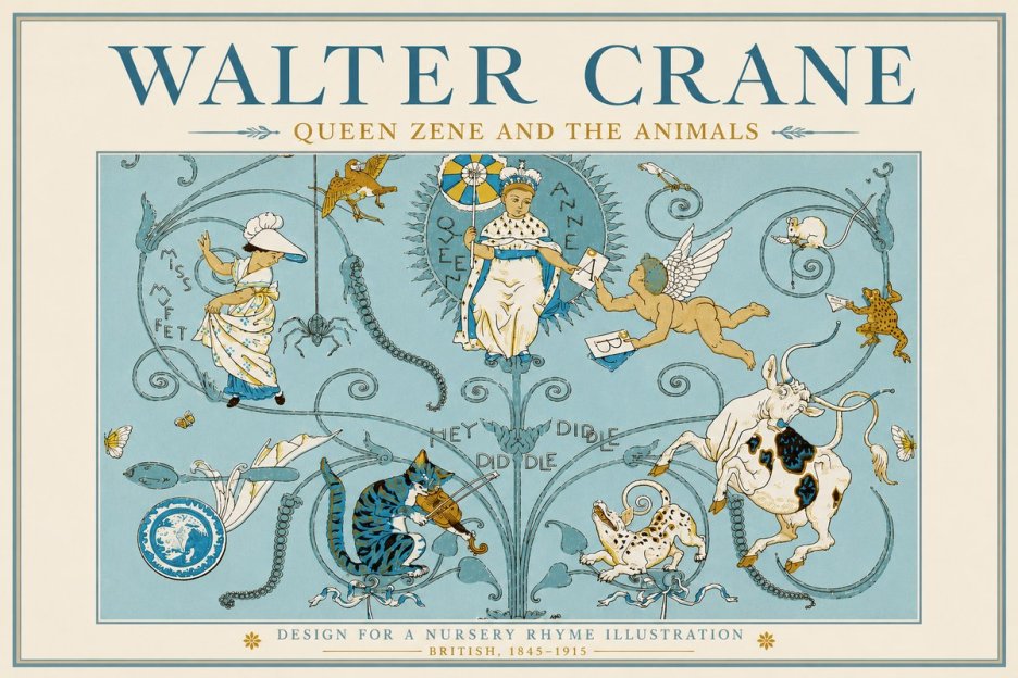 Walter Crane Queen Zene and the Animals No3 - Poster
