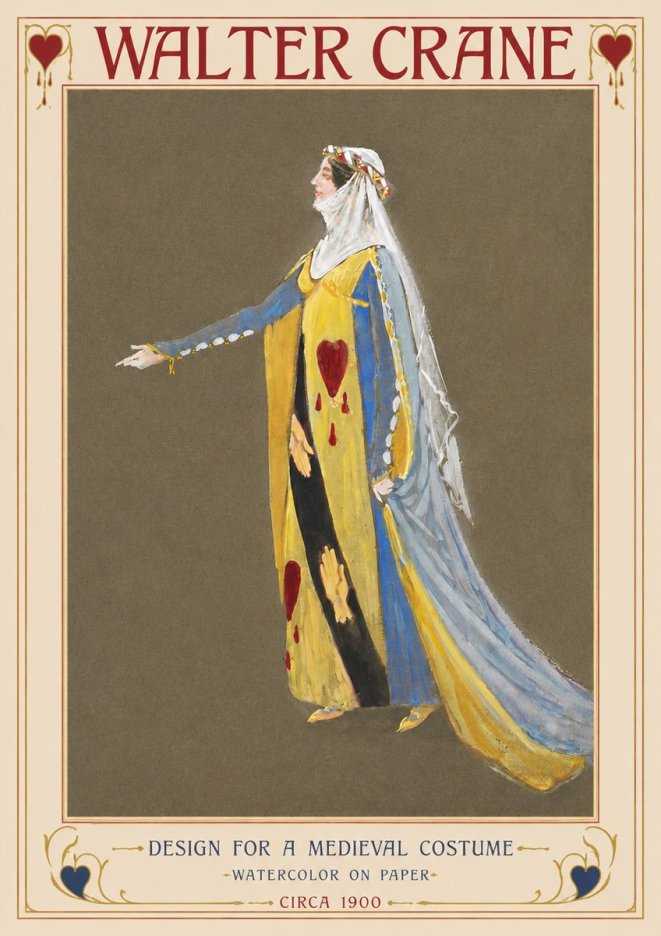 Walter Crane Design for a Medieval Costume No2 - Poster