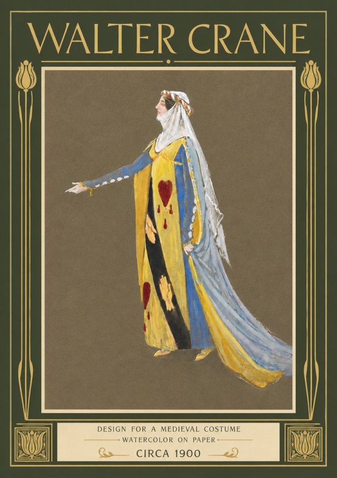 Walter Crane Design for a Medieval Costume No4 - Poster