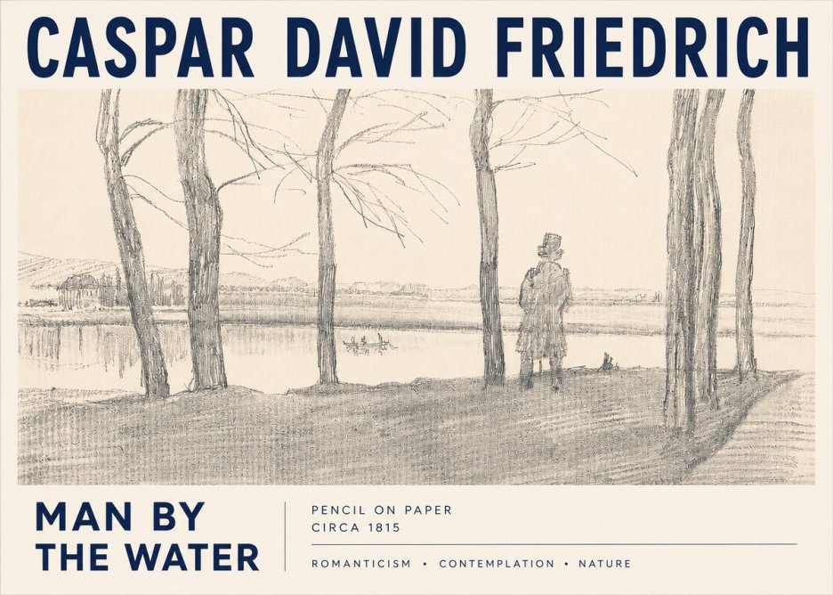 Caspar David Friedrich Man by the Water No3 - Poster