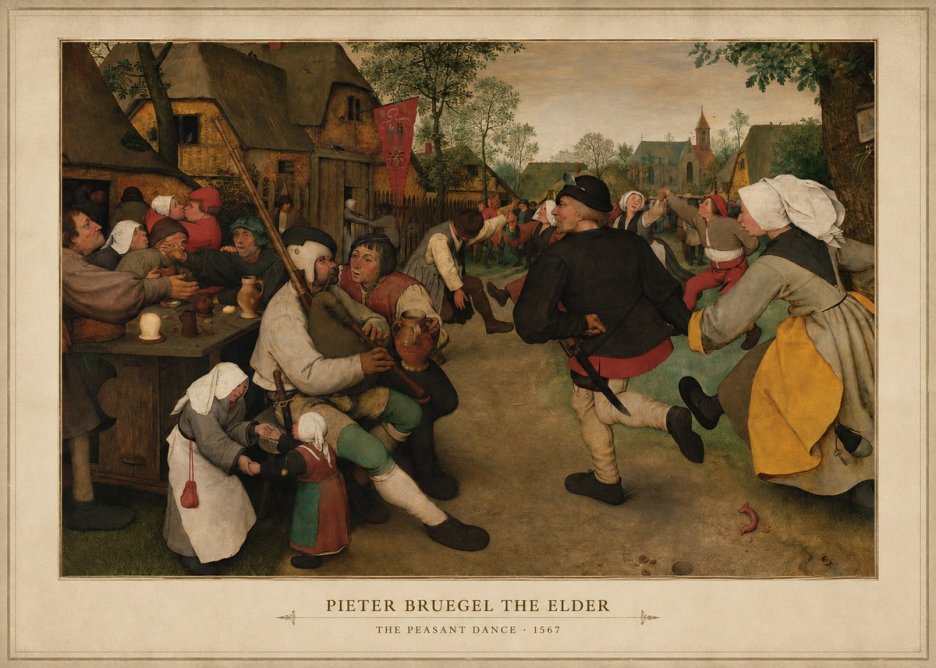 Pieter Bruegel The Peasant Dance II No3 - Poster