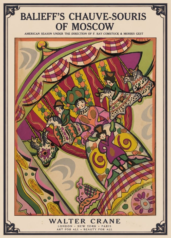 Walter Crane Balieff's Chauve-souris of Moscow No1 - Poster