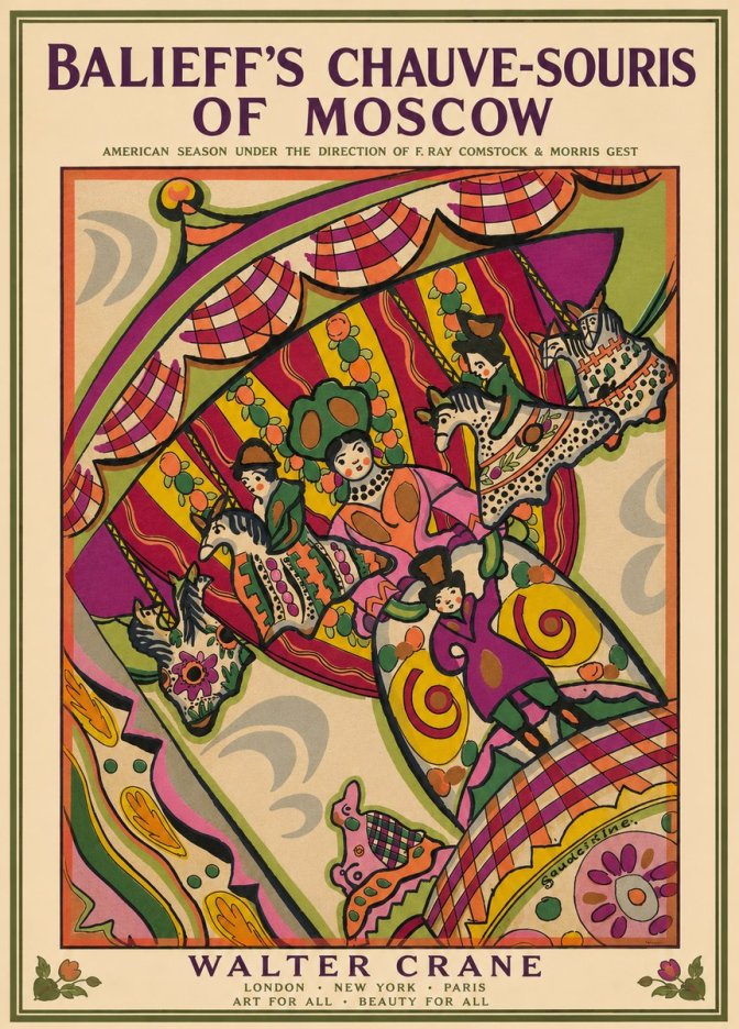 Walter Crane Balieff's Chauve-souris of Moscow No3 - Poster