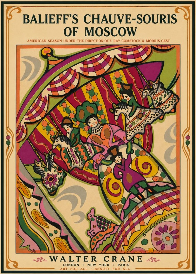 Walter Crane Balieff's Chauve-souris of Moscow No5 - Poster