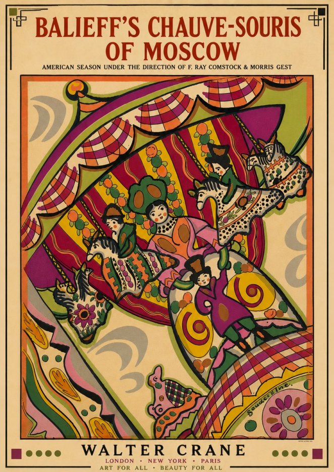 Walter Crane Balieff's Chauve-souris of Moscow No6 - Poster