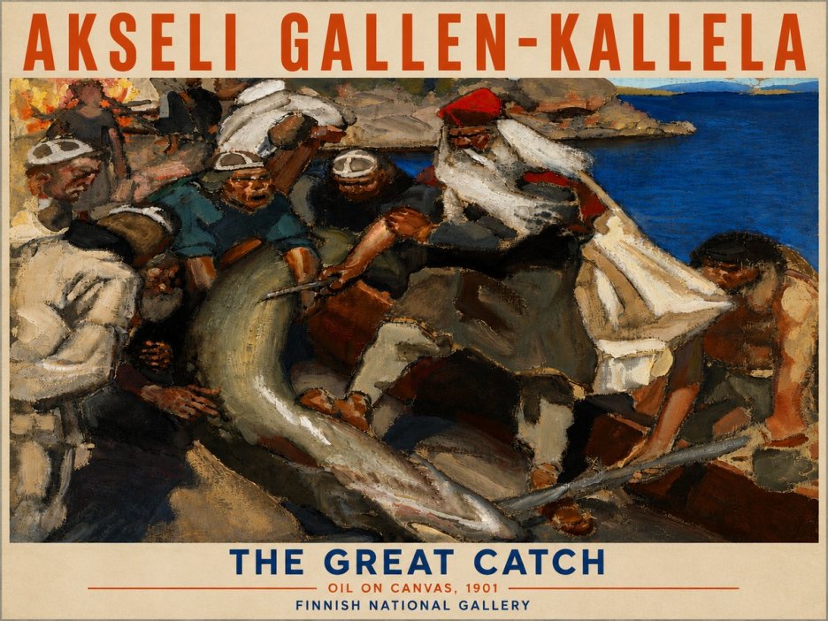 Akseli Gallen-Kallela The Great Catch No6 - Poster