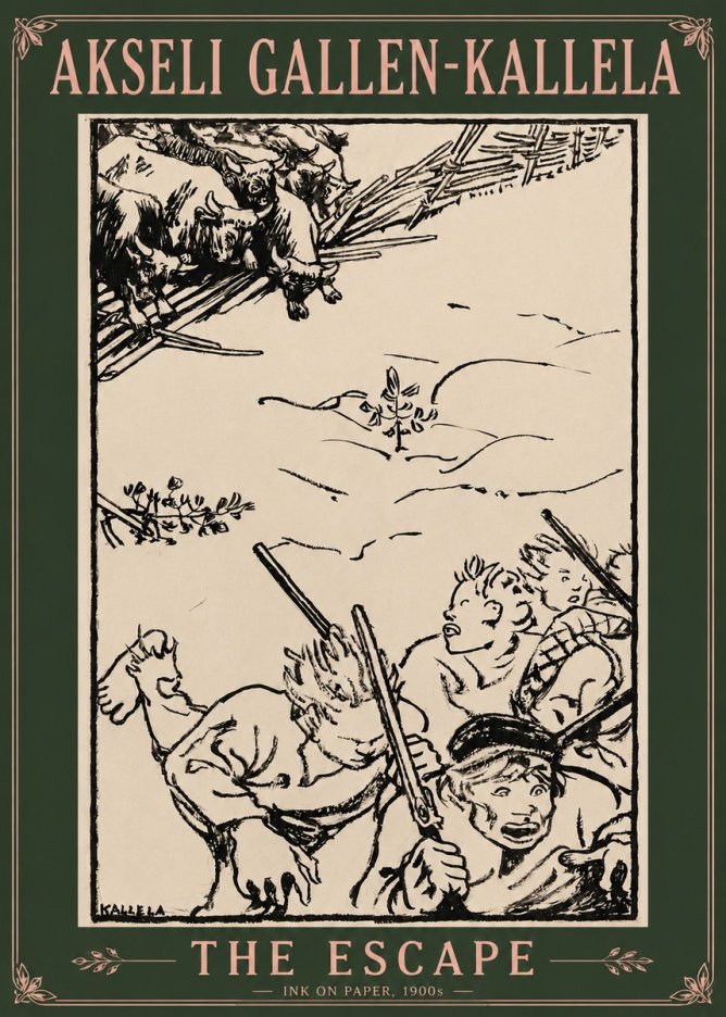 Akseli Gallen-Kallela The Escape No3 - Poster