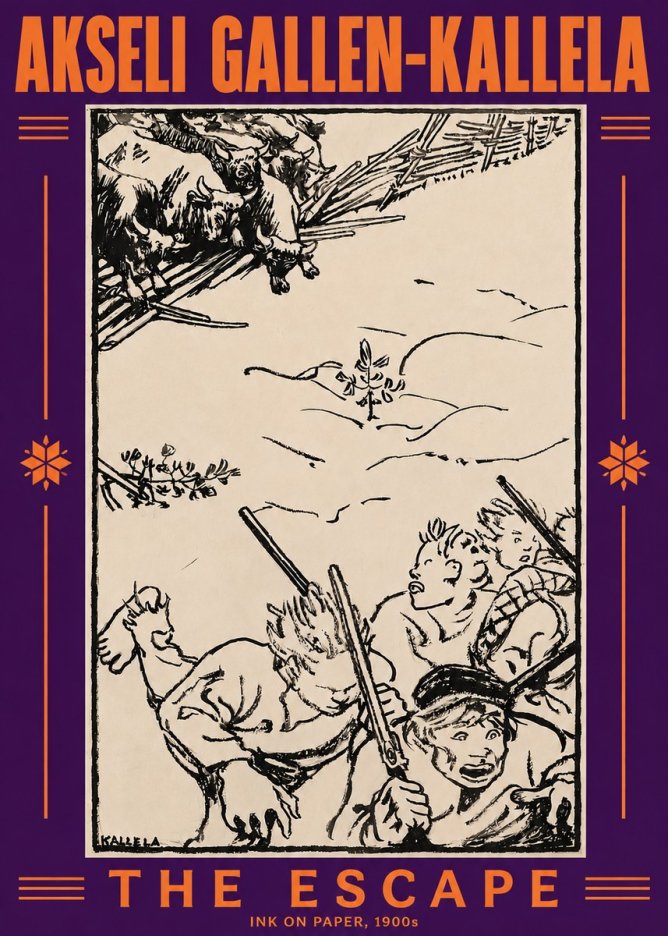 Akseli Gallen-Kallela The Escape No5 - Poster