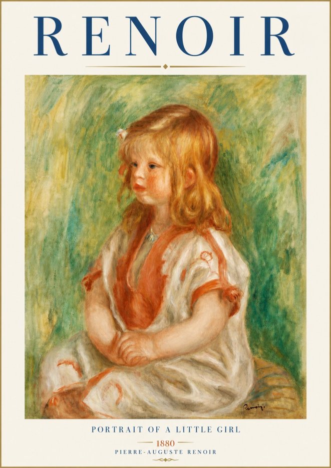 Renoir Portrait of a Little Girl No3 - Poster