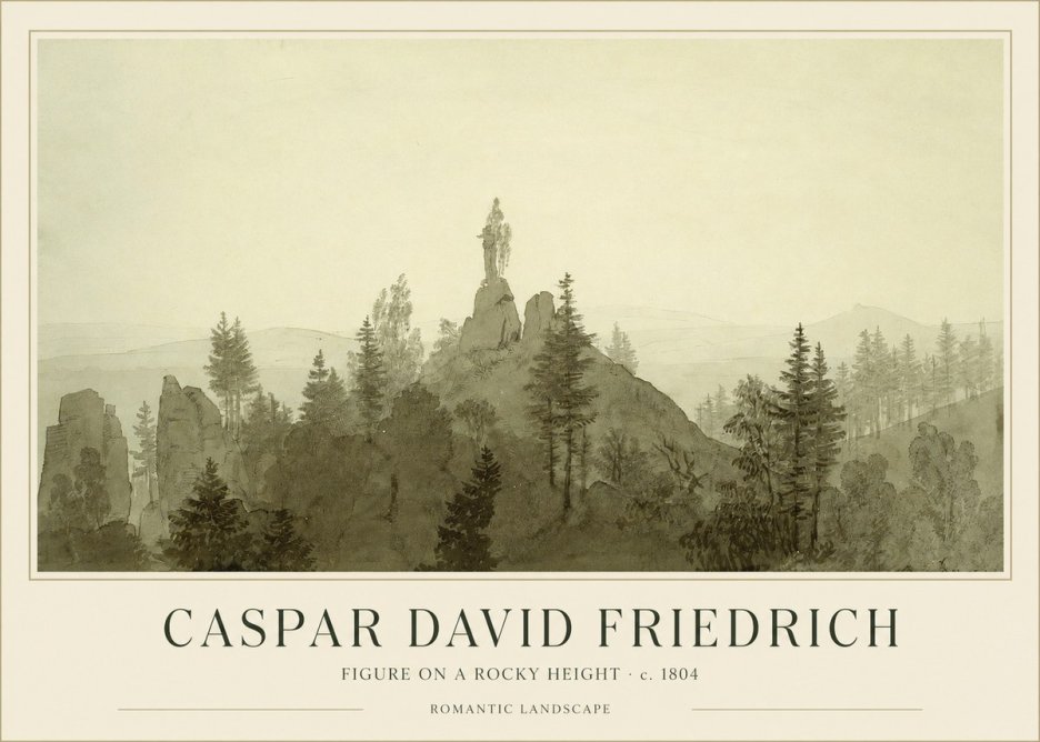 Caspar David Friedrich Figure on a Rocky Height No1 - Poster