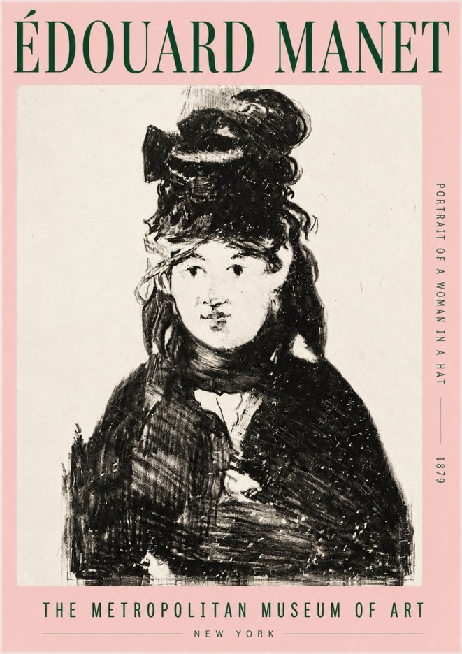 Édouard Manet Portrait of a Woman in a Hat No3 - Poster