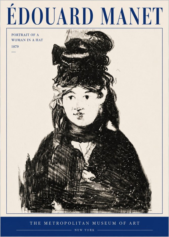 Édouard Manet Portrait of a Woman in a Hat No4 - Poster
