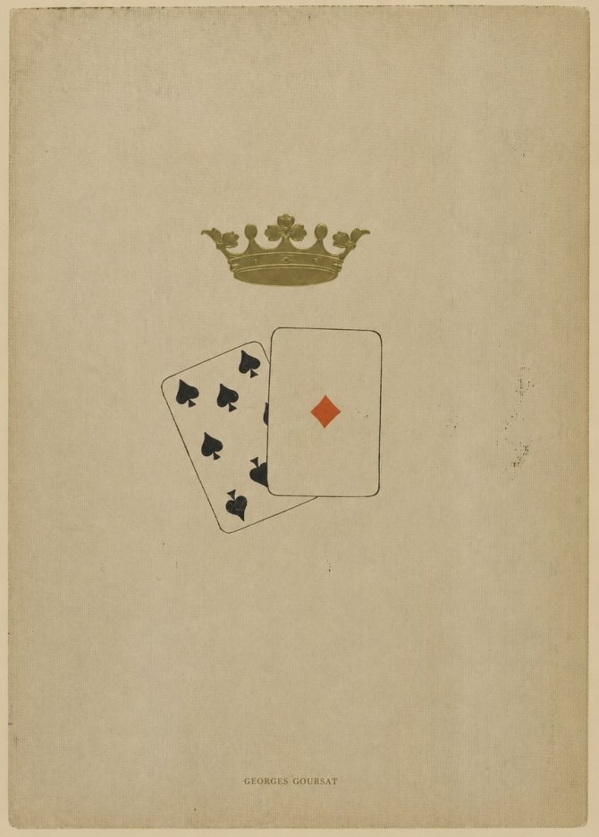 Georges Goursat Crown and Playing Cards No6 - Poster