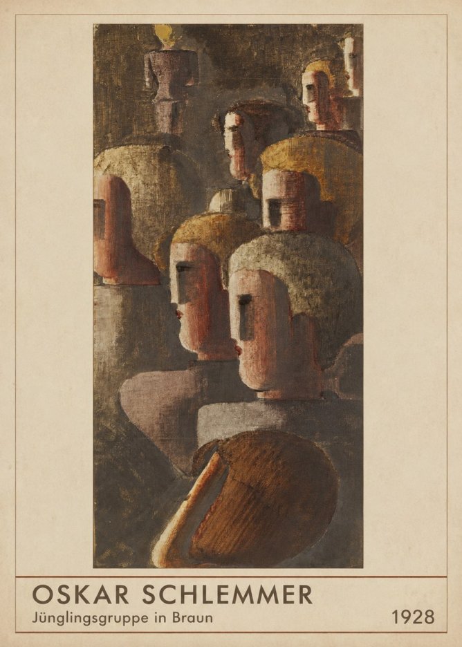 Oskar Schlemmer Jünglingsgruppe in Braun No1 - Poster