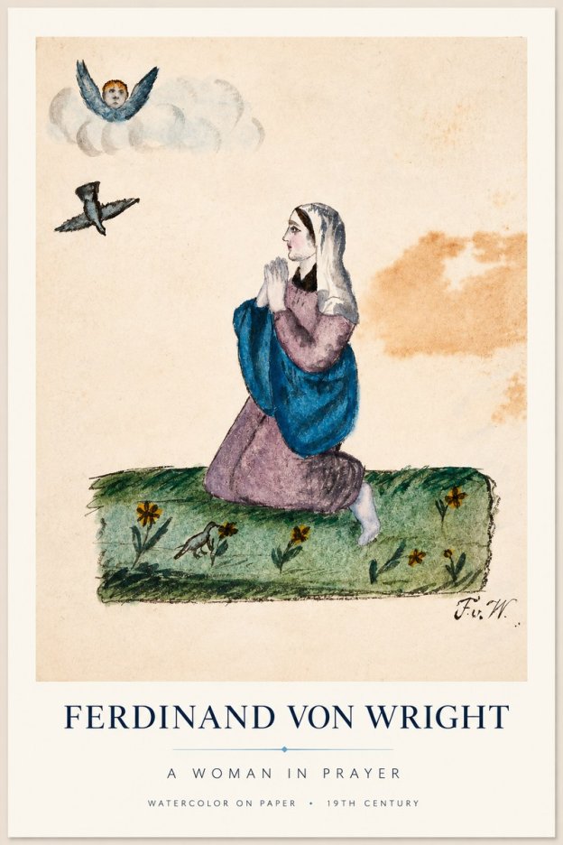 Ferdinand von Wright A Woman in Prayer No1 - Poster