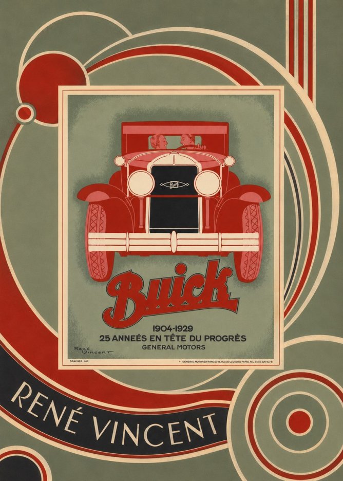 René Vincent Buick - 25 Années En Tête Du Progrès No5 - Poster