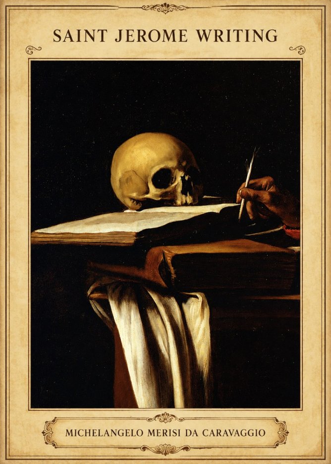 Michelangelo Merisi da Caravaggio Saint Jerome Writing III No5 - Poster