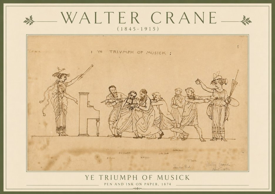 Walter Crane Ye Triumph of Musick No5 - Poster