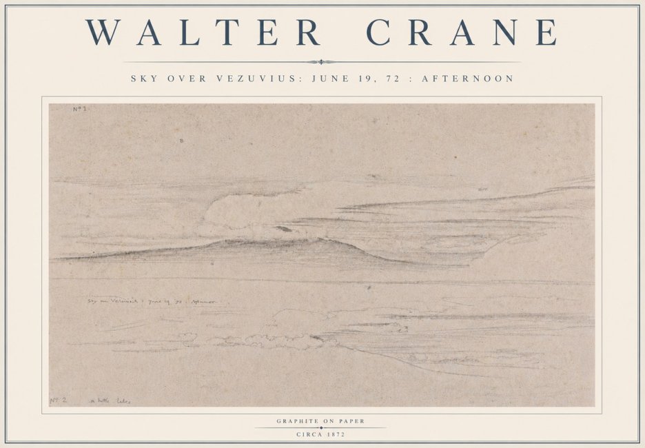 Walter Crane Sky over Vezuvius: June 19, 72 : Afternoon No5 - Poster