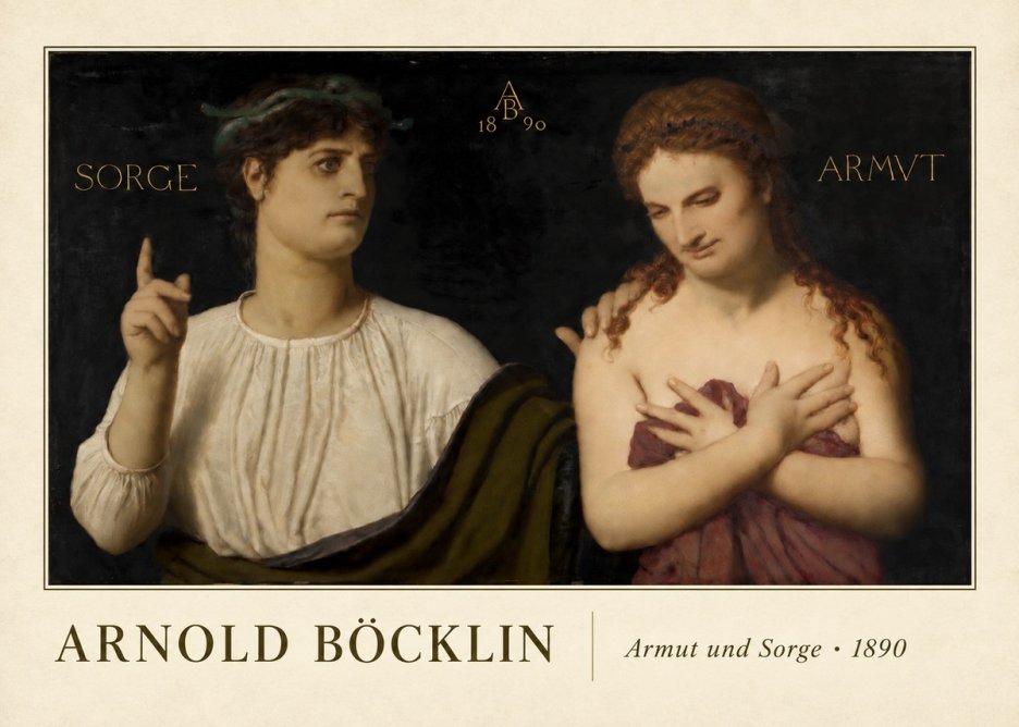 Arnold Böcklin Armut Und Sorge No4 - Poster