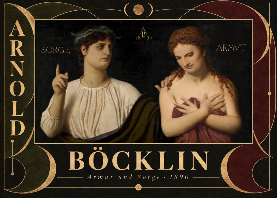 Arnold Böcklin Armut Und Sorge No6 - Poster
