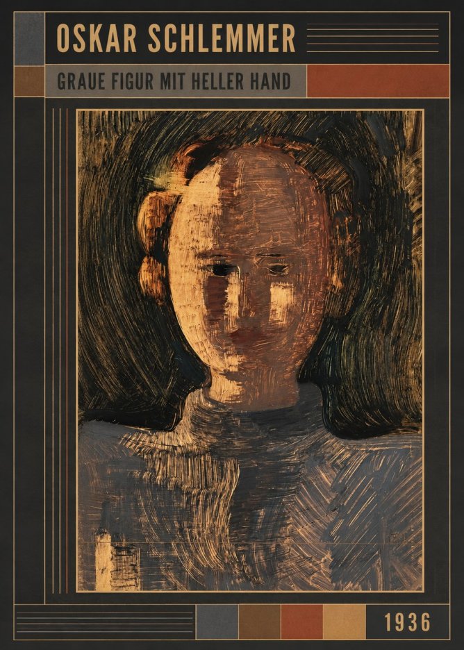 Oskar Schlemmer Graue Figur Mit Heller Hand No5 - Poster