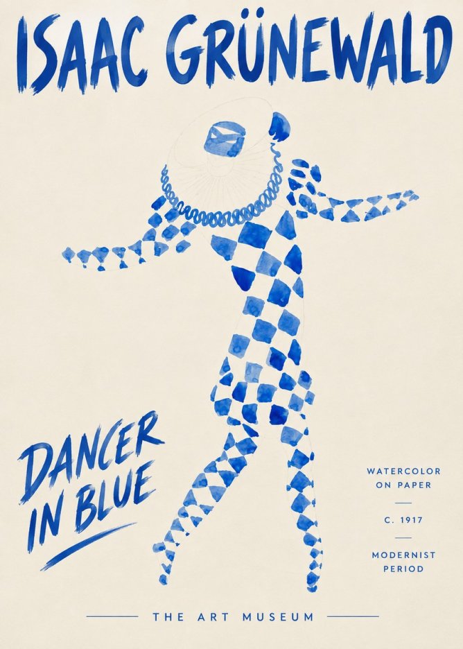 Isaac Grünewald Dancer in Blue No3 - Poster