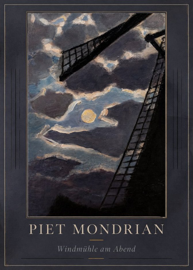 Piet Mondrian Windmühle Am Abend II No1 - Poster
