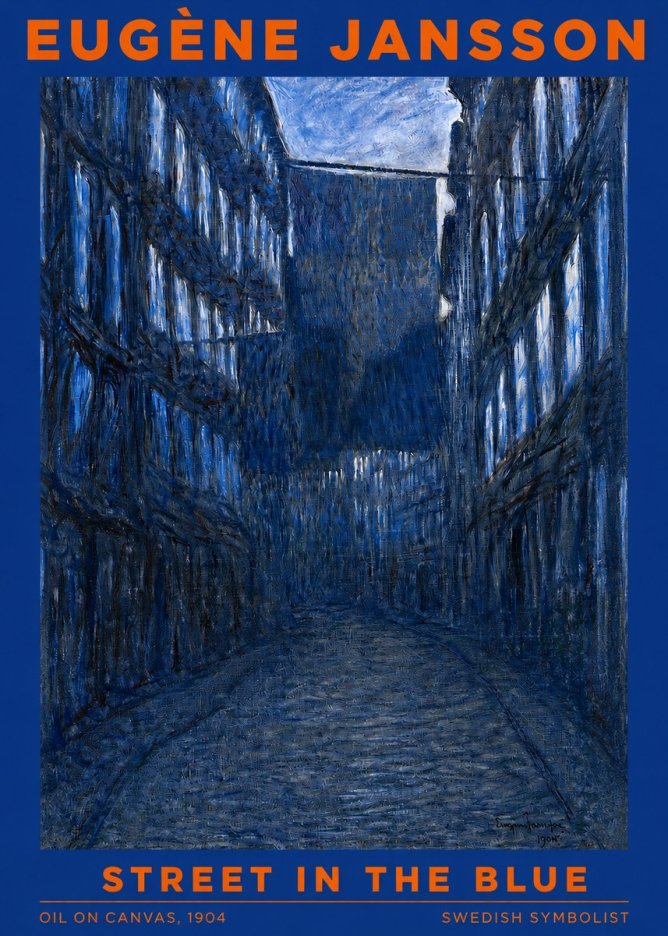 Eugène Jansson Street in the Blue No2 - Poster